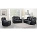 Katlyn Leather Power Reclining Sofa - Black